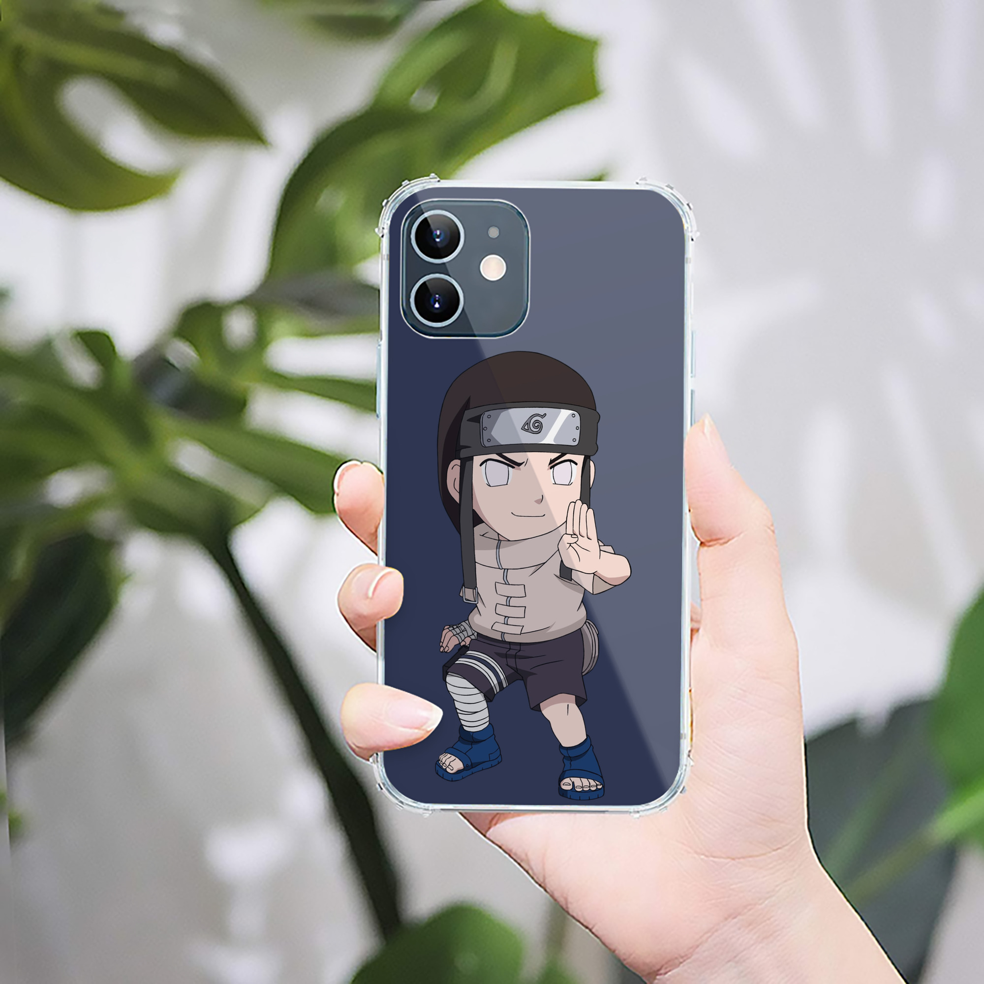 （画像用） NARUTO -ナルト- 日向ネジ Hyūga Neji 【iPhone 12シリーズ対応】透明スマホケース（クリアソフトケース）